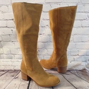 Marc Fisher Cathi Cowgirl Suede Chunky Block Heel Boots 6
